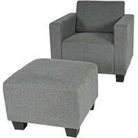 Mendler Modular Sessel Loungesessel mit Ottomane Lyon, Stoff/Textil ~