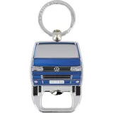 BRISA VW Collection - Volkswagen Schlüssel-Anhänger-Ring Accessoire Keyholder mit Bier-Flaschen-Öffner im T5 Bulli Bus Design (Bus Front/Blau)