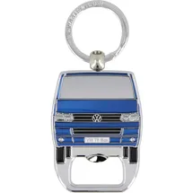BRISA VW Collection - Volkswagen Schlüssel-Anhänger-Ring Accessoire Keyholder mit Bier-Flaschen-Öffner im T5 Bulli Bus Design (Bus Front/Blau)