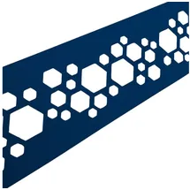 zaun|zu® Sichtschutzstreifen PREMIUM Dekor Hexagon 255 x 15 cm Enzianblau