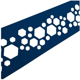 zaun|zu® Sichtschutzstreifen PREMIUM Dekor Hexagon 255 x 15 cm Enzianblau