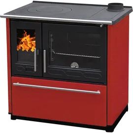 Plamen Küchenofen 850 Glas N rot 8 kW (rechte Ausführung)