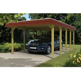 SKANHOLZ Skan Holz Carport Spreewald 396 cm x 741 cm rote Blende