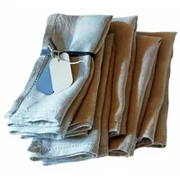 Loberon Serviette 6er Set Fibi charmante Lochstickerei, Leinenserviette, Weihnachtsdinner,
