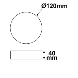 ISOLED Deckenleuchte 8W rund schwarz