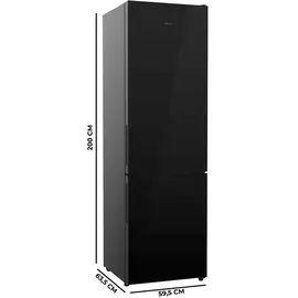Cecotec Bolero CoolMarket Combi 356i Kühl-Gefrierkombination (356 l, 2000 mm hoch, Schwarz)