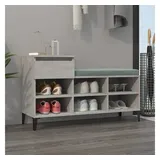 furnicato Schuhregal Schuhschrank Betongrau 102 x 36 x 60 cm aus Holzwerkstoff und Metall, 1-tlg. grau