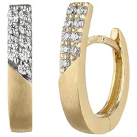 Jobo Creolen Gelbgold matt 18 Zirkonia