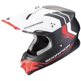 Scorpion VX-16 Evo Air Fusion Motocross Helm, schwarz-weiss-rot, Größe M