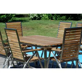 aleos Edelstahl Teak Set 6-tlg. Braun