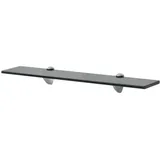 vidaXL Wand Regal Glasregal Glasboden Glasablage Badregal Schwarz 60x20 cm 8 mm