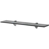 vidaXL Wand Regal Glasregal Glasboden Glasablage Badregal Schwarz 60x20 cm 8 mm