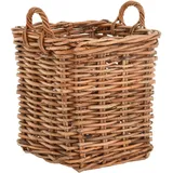 Großer Pflanzkorb / Holzkorb / quadratisch / aus grauem Natur Rattan (Klein)
