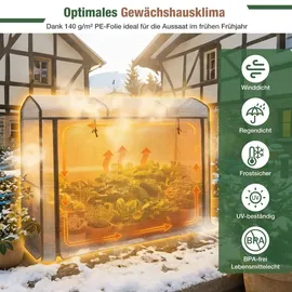 Sekey Foliengewächshaus Alu Weiß 0,5 m2