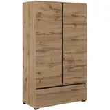 otto home Wäscheschrank Cross, moderner griffloser Kleiderschrank Mehrzweckschrank, Drehtürenschrank mit 1 Schublade, 3 Farben verfügbar beige
