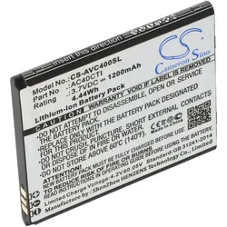 AccuCell Akku nur passend für Archos AC40CTI 55,64x47,85x4,62mm, Archos 40C Titanium 3,7 Volt, 1200mAh, 4,4Wh