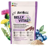BugBell Softe Knabbersticks für Hunde 60g, Verdauung & Darmflora, Fettreduziert & Vegan, bei Problemen mit Durchfall und Erbrechen, Heidelbeere, Flohsamenschalen, Kamille