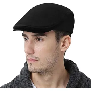 nsihing Flat Cap Schirmmütze Herren Schiebermütze Driving Cabbie schwarz