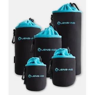 Lens-Aid Neopren Objektivbeutel mit Fleece-Fütterung  Set: XS, S, M, L, XL