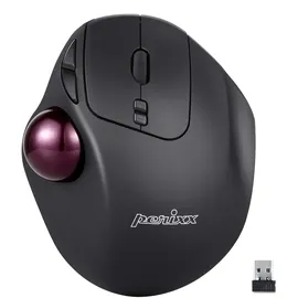 Perixx PERIMICE-717 D Trackball Funk Laser Schwarz 7 Tasten 2000 dpi Ergonomisch, Integrierter Trackball - 400/1000 - (5 Programmierbar)