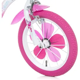 DINO BIKES Flappy 14 Zoll RH 24 cm rosa/weiß