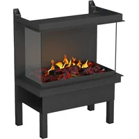 Muenkel design wall fire electronic PRO FLR 860 [Opti-myst Elektrokamineinsatz Wandeinbau]: Glas halbhoch, umlaufend - ohne Dekoholz - Ohne Heizung - Wasserleitung