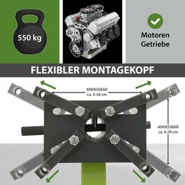 Trutzholm Werkstattkran Stahl Tragkraft 550 kg 360° Montagekopf grün