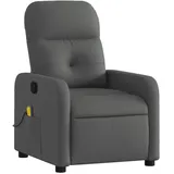 vidaXL Massagesessel mit verstellbarer Rückenlehne und Liegefunktion Polyester 144 x 77,5 x 0 cm Dunkelgrau
