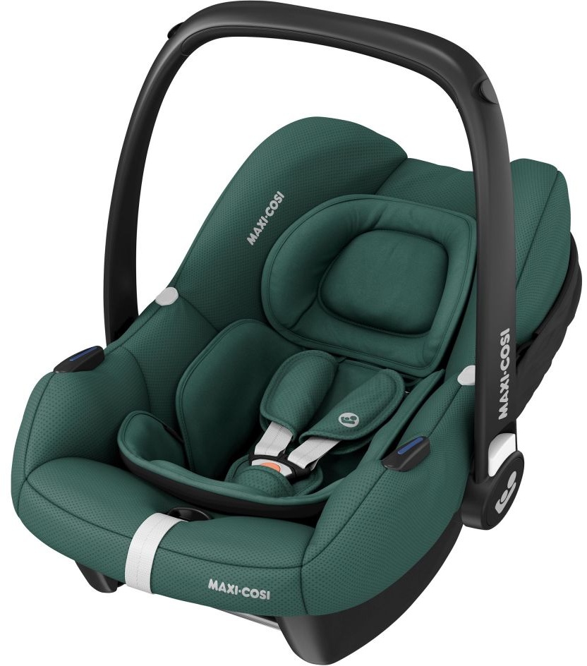 Maxi-Cosi Babyschale CabrioFix i-Size ab Geburt - 12 Monate (40-75 cm) & Sitzverkleinerer, Sonnenverdeck - Essential Green