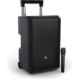 LD SYSTEMS ANNY 10 HHD B5 - 10" Mobiler Bluetooth PA-Lautsprecher mit Akku, Mixer und 1x Funkmikrofon (1x 80 W), PA Lautsprecher, Schwarz