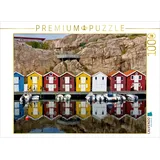 Calvendo Verlag GmbH CALVENDO Puzzle Bunte Fischerhäuschen im schwedischen Smögen 1000 Teile Lege-Größe 64x48cm Foto-Puzzle für glückliche Stunden