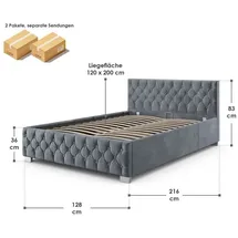 Juskys Nizza 120 x 200 cm dunkelgrau