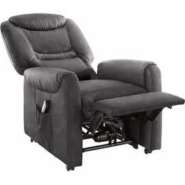 sit&more TV-Sessel Morten Kunstleder 76 x 115 x 78 cm Grau mit Motor und Aufstehhilfe