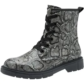 Marco Tozzi Damen Stiefeletten zum Schnüren mit weichem Innenfutter Vegan, Mehrfarbig (Dk.Grey Str.), 41