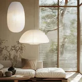 METHEDEECO papier lampenschirm 50 CM Weiße Papierlaternen 2 Stück, großer Reispapier-Lampenschirm, halbrund und elliptisch, chinesische Laterne, geeignet für dekorative Innenräume, Heimdekoration.