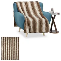 Relaxdays 2 x Felldecke Kunstfell, Kuscheldecke für Couch, Bett,
