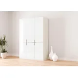 Musterring Drehtürenschrank MUSTERRING "Imola W", weiß, B:148,4cm H:216cm T:58cm, Floatglas, Holzwerkstoff, Schränke, Drehtürenschrank, Einlegeböden und Kleiderstangen,mit Glastüren und Aufleistung in Chrom