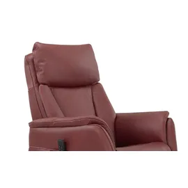Hukla Relaxsessel Pascal Leder 77 x 115 x 90 cm Rot elektrisch, drehbar