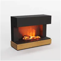 GLOW FIRE Elektrokamin Fontane Wasserdampf Kamin, Elektrischer Kamin, Wasserdampfkamin mit 3D Feuer und Knisterfunktion schwarz