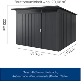 hörmann stauraumsysteme Juno 3,10 x 3,10 m Anthrazitgrau