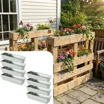 ideoon garden Premium Pflanzkasten 39 x 14 x 9 cm Silber