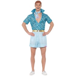 Smiffys Kostüm Safari Ken, Komplettkostüm mit Latexperücke für abenteuerliche Puppen blau M