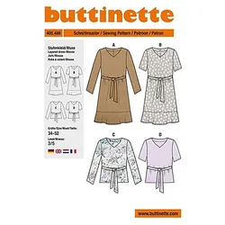 buttinette Schnitt "Stufenkleid & Bluse" für Damen