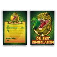 Einladungen (8 Stück)"Dinosaurier" zum Geburtstag Einladungskarten Karten