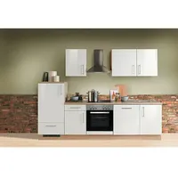 Menke Küchenzeile Premium  (Breite: 280 cm, Weiß, Hochglänzend, Mit Elektrogeräten)