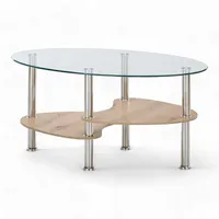 Stolkom Stella Trading Panty Couchtisch Glas oval mit Ablage