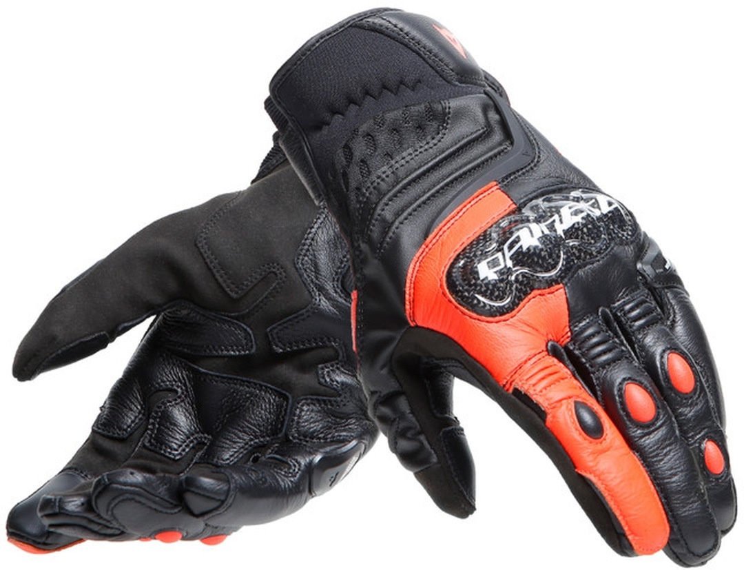 Dainese Carbon 4 Short Motorradhandschuhe, schwarz-rot, Größe XS