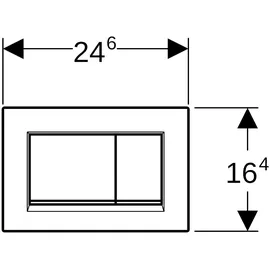 Geberit Sigma30 Betätigungsplatte für 2-Mengen-Spülung schwarz matt lackiert/schwarz 115.883.16.1