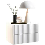 SchlafKONTOR Boxxx Nachtschrank, weiß, Holzwerkstoff, 2 Schubladen, 42x28x30 cm, hängend, Schlafzimmer, Nachttische