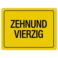 Trendaffe Metallschild XL mit Spruch: Zehnundvierzig